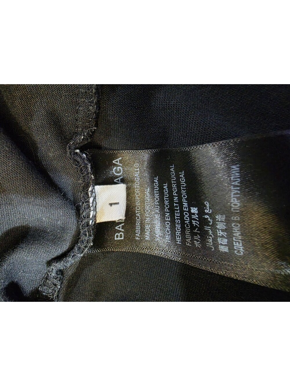 Balenciaga Black Paris 10 Logo Graphic Crew Neck Short Sleeve T-Shirt Size 1 - Picture 11 of 12